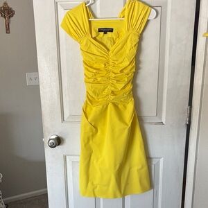 Le Petit Robe di Chiara Boni Yellow Ruched Dress